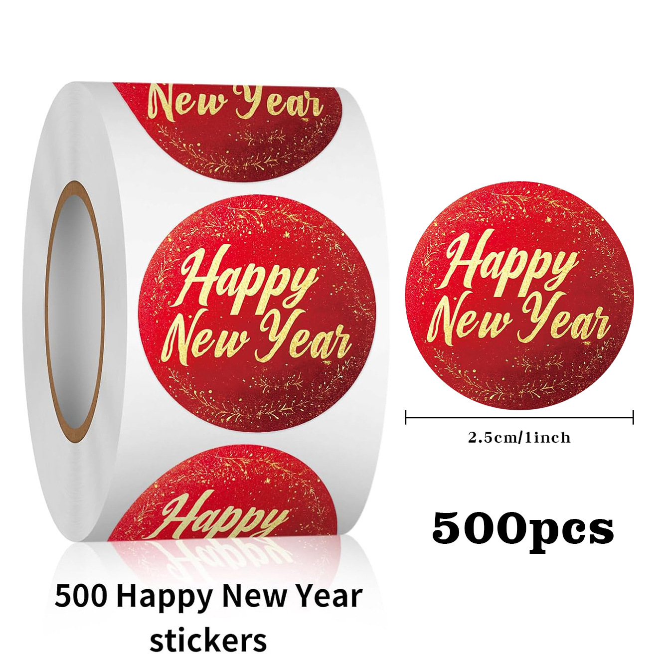 500Pcs/Roll Chinese New Year R - Sticker Label Roll ulasan dan harga